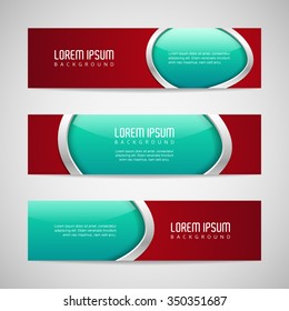 Vector banners with round metallic and glossy buttons