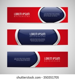 Vector banners with round metallic and glossy buttons