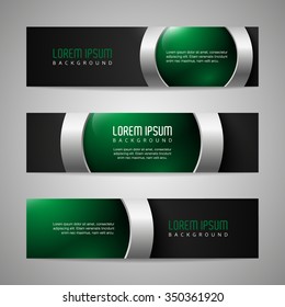 Vector banners with round metallic and glossy buttons