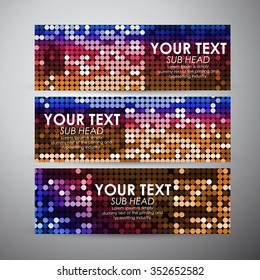 Vector banners set with Abstract circles background.