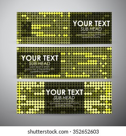 Vector banners set with Abstract circles background.