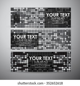 Vector banners set with Abstract circles background.