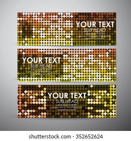 Vector banners set with Abstract circles background.