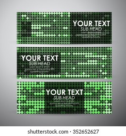 Vector banners set with Abstract circles background.