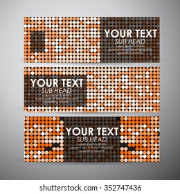 Vector banners set with Abstract circles background.