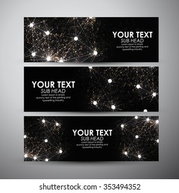 Vector banners set with Abstract hi-tech background.