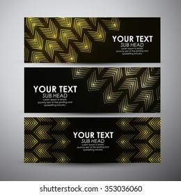 Vector banners set with Abstract yellow arrow background.