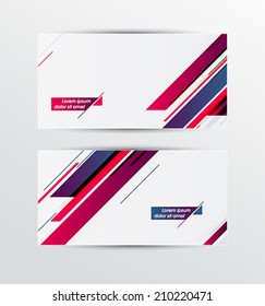 Vector banners set with diagonal stripes