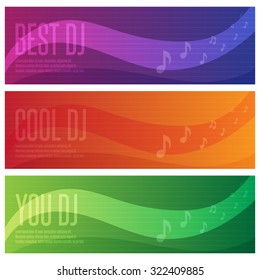 vector banners set of dj and music theme
