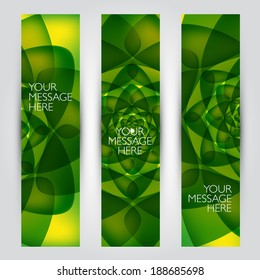 Vector banners set. Floral and plant backgrounds collection. 
