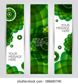Vector banners set. Floral and plant backgrounds collection. 