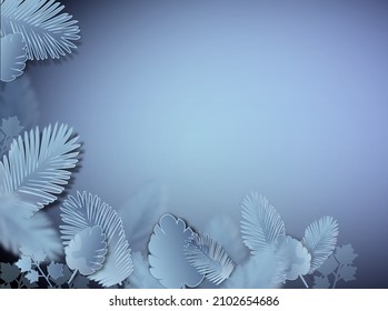 Vector banners set with green tropical leaves on black background. 
