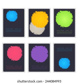 Vector banners set. Modern spiral banner. Crumple color paper