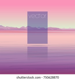 Vector banners set with polygonal landscape illustration - flat design