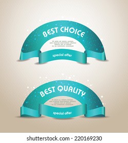 vector banners set Quality  Ribbons, Labels, Tags. Retro vintage style