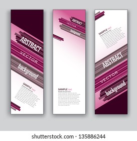 Vector Banners. Set of Three. Abstract Background.