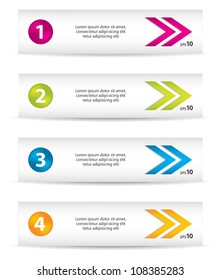 vector banners with special colored arrows and icons
