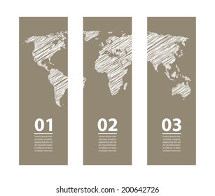 vector banners with special sketch design
