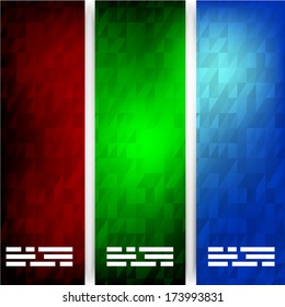 Vector banners and squares. Color set