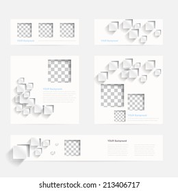 Vector banners and squares. Color and set
