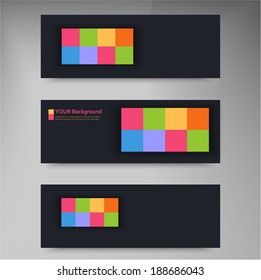 Vector banners and squares. Design Color set