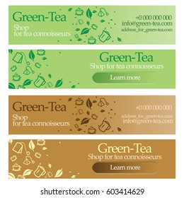 Vector banners for tea shop