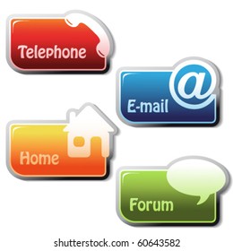 Vector banners - telephone, email, home, forum