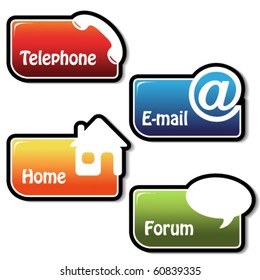 Vector banners - telephone, email, home, forum