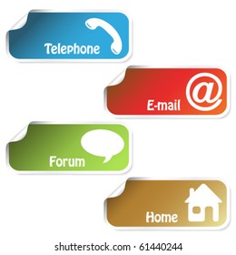 Vector banners - telephone, email, home, forum