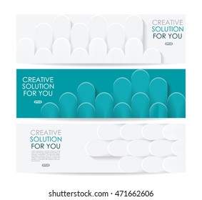 Vector banners template design with paper  tiles texture. Vector design panel pattern.