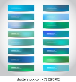 Vector banners templates or website headers, footers with abstract blue mesh background. Vector design illustration EPS10