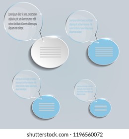 Vector banners. Transparent vector template for infographics. Set of bubbles. Vector illustration.