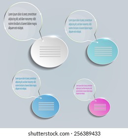 Vector banners. Transparent vector template for infographics. Set of bubbles. Vector illustration.