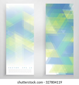 Vector banners and triangles. Color flyer background