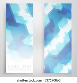 Vector banners and triangles. Color flyer background