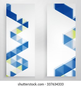 Vector banners and triangles. Color flyer background