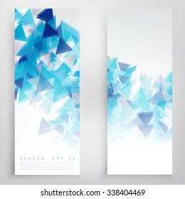 Vector banners and triangles. Color flyer background