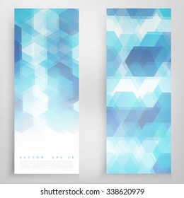 Vector banners and triangles. Color flyer background