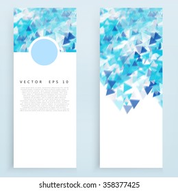 Vector banners and triangles. Color flyer background