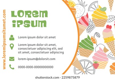 Vector banners of tropical fruits with seamless pattern. Design for juices, ice cream, natural cosmetics, sweets and pastries with fruit filling, dessert menu, health products. With place for text.