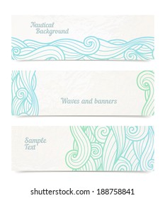 Vector banners with waves