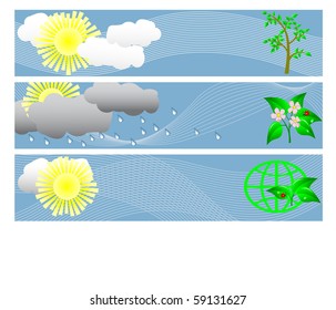 Vector banners. Weather and ecology.