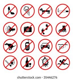 vector banning signs