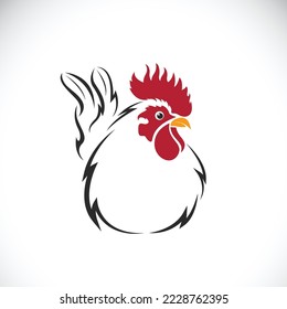 Vector of bantam or white chicken design on white background. Wild Animals. Easy editable layered vector illustration.