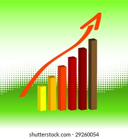 Vector bar chart (column diagram). All elements are easy to edit.