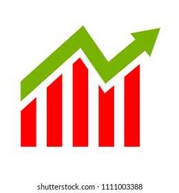 vector bar chart illustration, business graph. data growth diagram