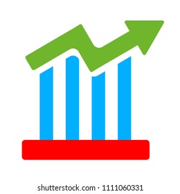 vector bar chart illustration, business graph. data growth diagram