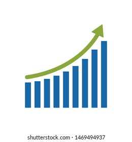 vector bar chart illustration, business graph. data growth diagram