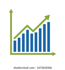 vector bar chart illustration, business graph. data growth diagram