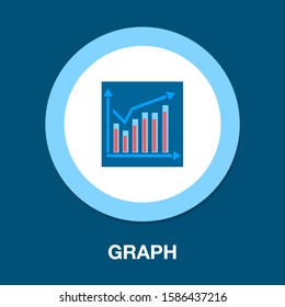 vector bar chart illustration, business graph. data growth diagram